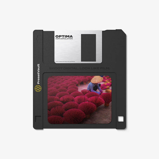 Agfa Optima film emulation preset for Lightroom — product by PresetVault
