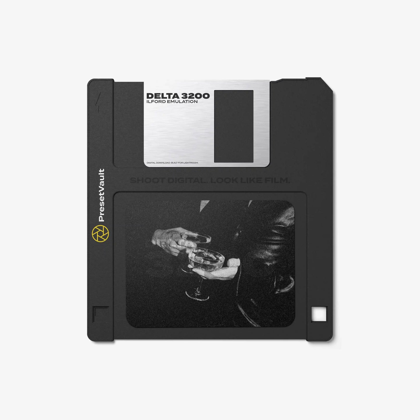 Ilford Delta 3200 film emulation preset for Lightroom — product by PresetVault