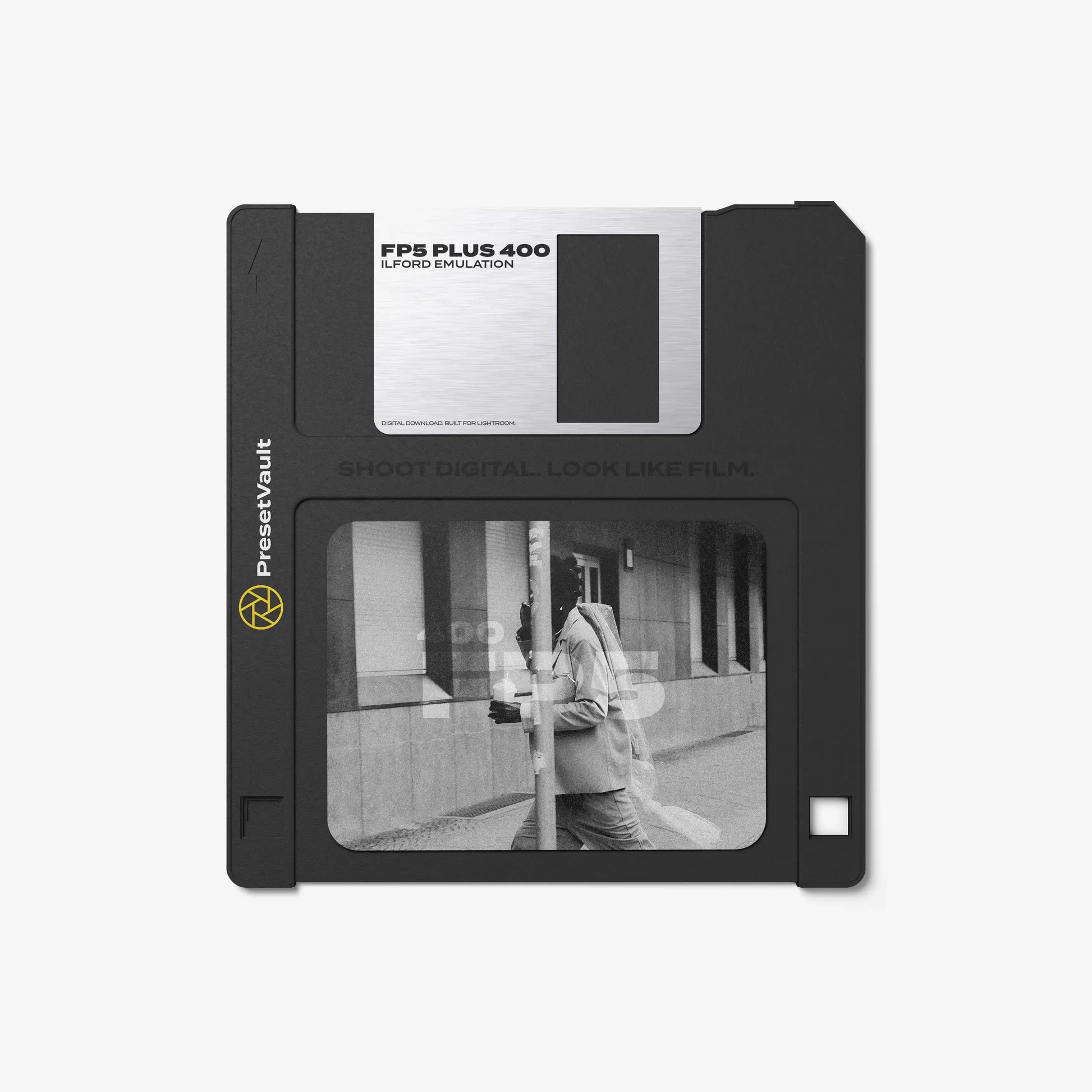 Ilford HP5 Plus 400 film emulation preset for Lightroom — product by PresetVault
