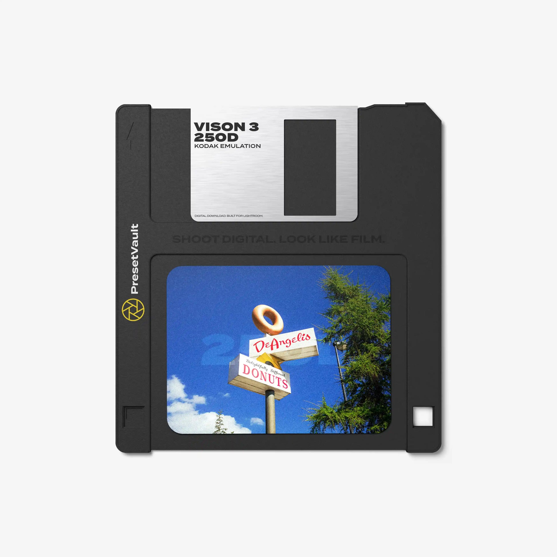 Kodak Vision3 250D film emulation preset for Lightroom — product by PresetVault