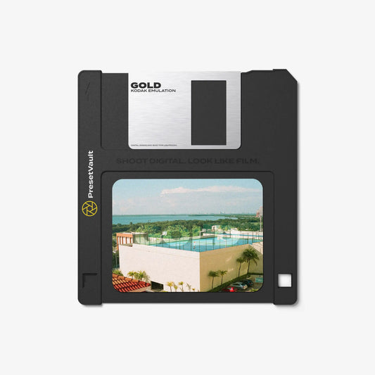 Kodak Gold film emulation preset for Lightroom — product by PresetVault